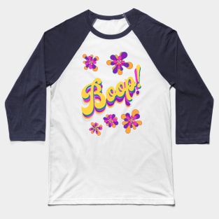 Boop! with psychedelic flowers retro color scheme Baseball T-Shirt